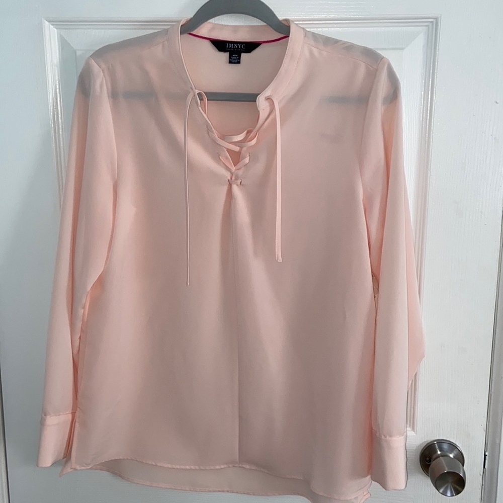 NWT Isaac Mizrahi Champagne Business Casual Blouse Medium
